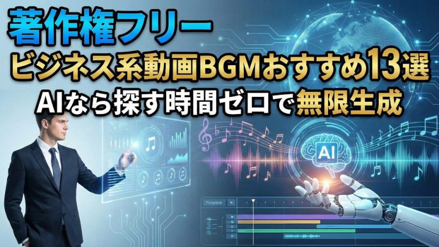 ビジネス系動画BGMおすすめ13選｜AIなら探す時間ゼロで無限生成