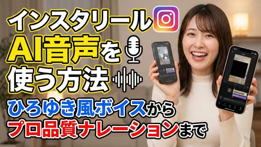 インスタリールでAI音声を使う方法｜ひろゆき風ボイスからプロ品質ナレーションまで完全網羅