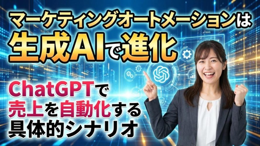 【個人向け】マーケティングオートメーションは生成AIで進化する!ChatGPTで売上を自動化する具体的シナリオ3選